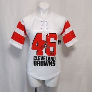 NFL Cleveland Browns Women’s Jersey Short Sleeve Top Small NWT Sporty Chic